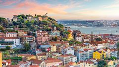Lissabon, Sao Jorge Kirche zum Sonnenuntergang