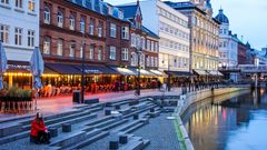 Aarhaus, Fußgängerzone am Kanal