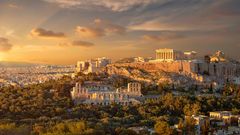 Akropolis bei Sonnenuntergang