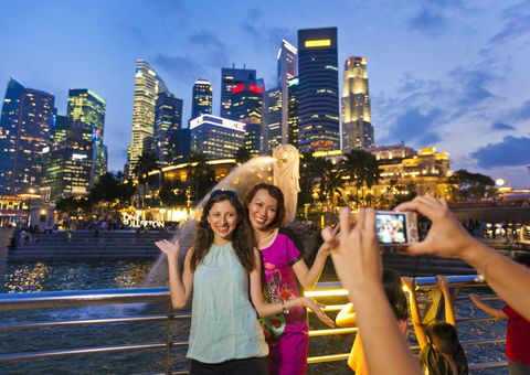 Singapur, Skyline mit Merlion