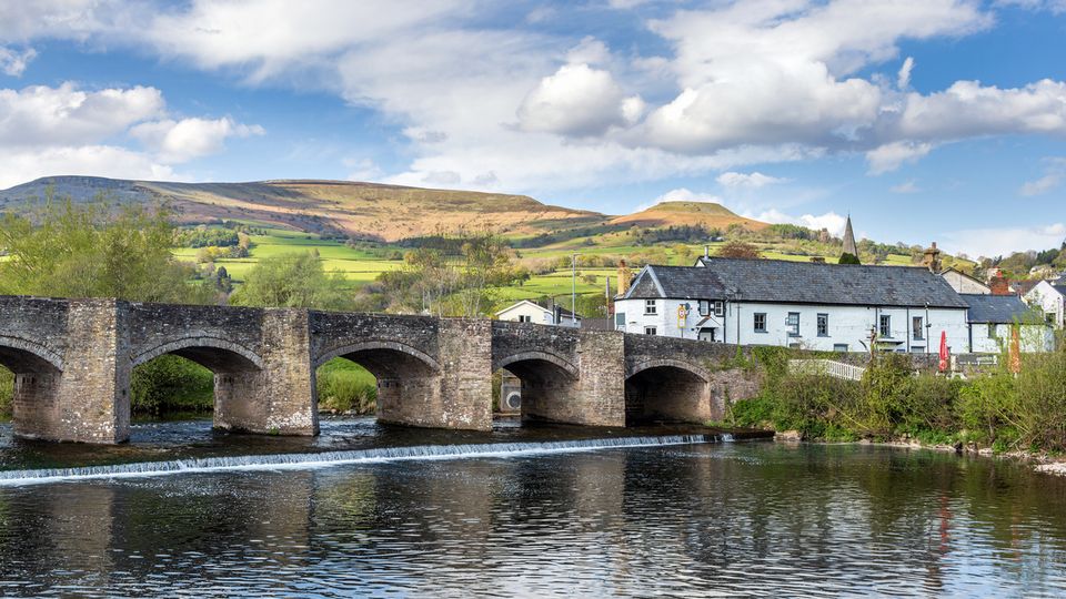 Crickhowell Brücke im Brecon Beacons Nationalpark