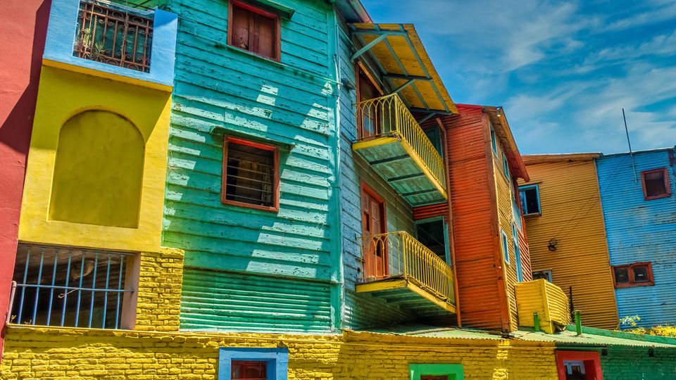 Bunte Häuser in La Boca in Buenos Aires