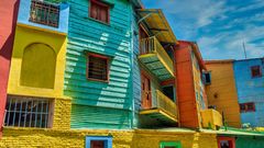 Bunte Häuser in La Boca in Buenos Aires