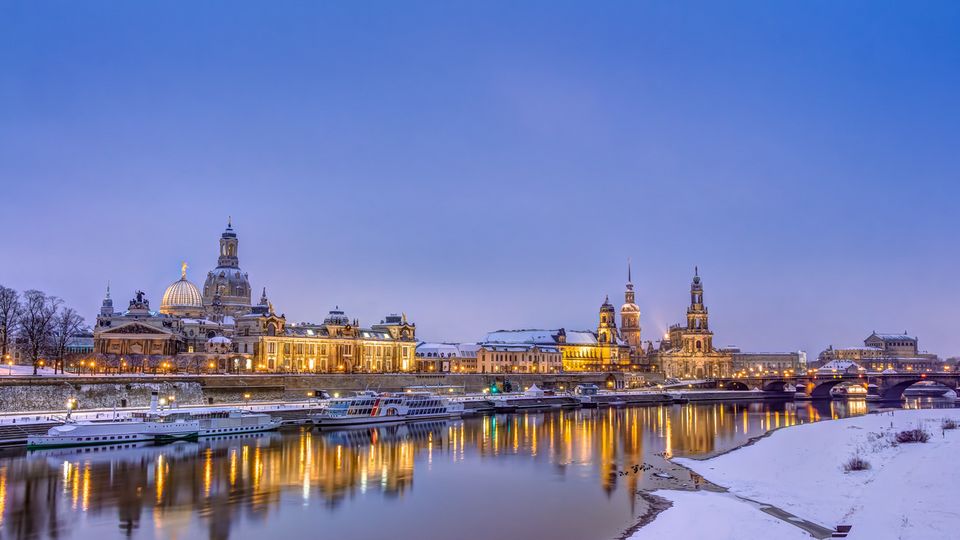 Dresden, Panorama im Lichterglanz