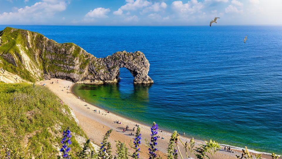 Panorama Durdle Door Strand, Dorset