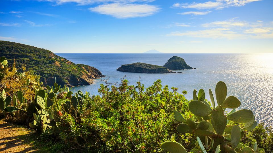 Wanderweg bei Capoliveri mit Blick auf die Cala dellInnamorata
