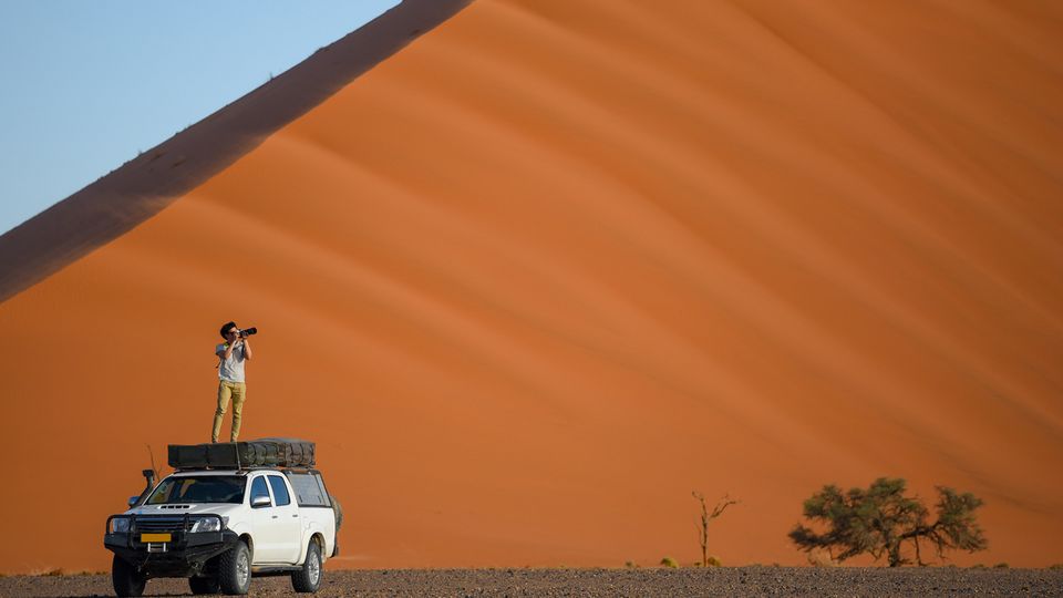 Beim fotografieren in der Wüste