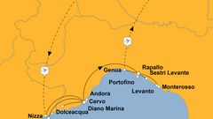 Routenkarte zur Reise